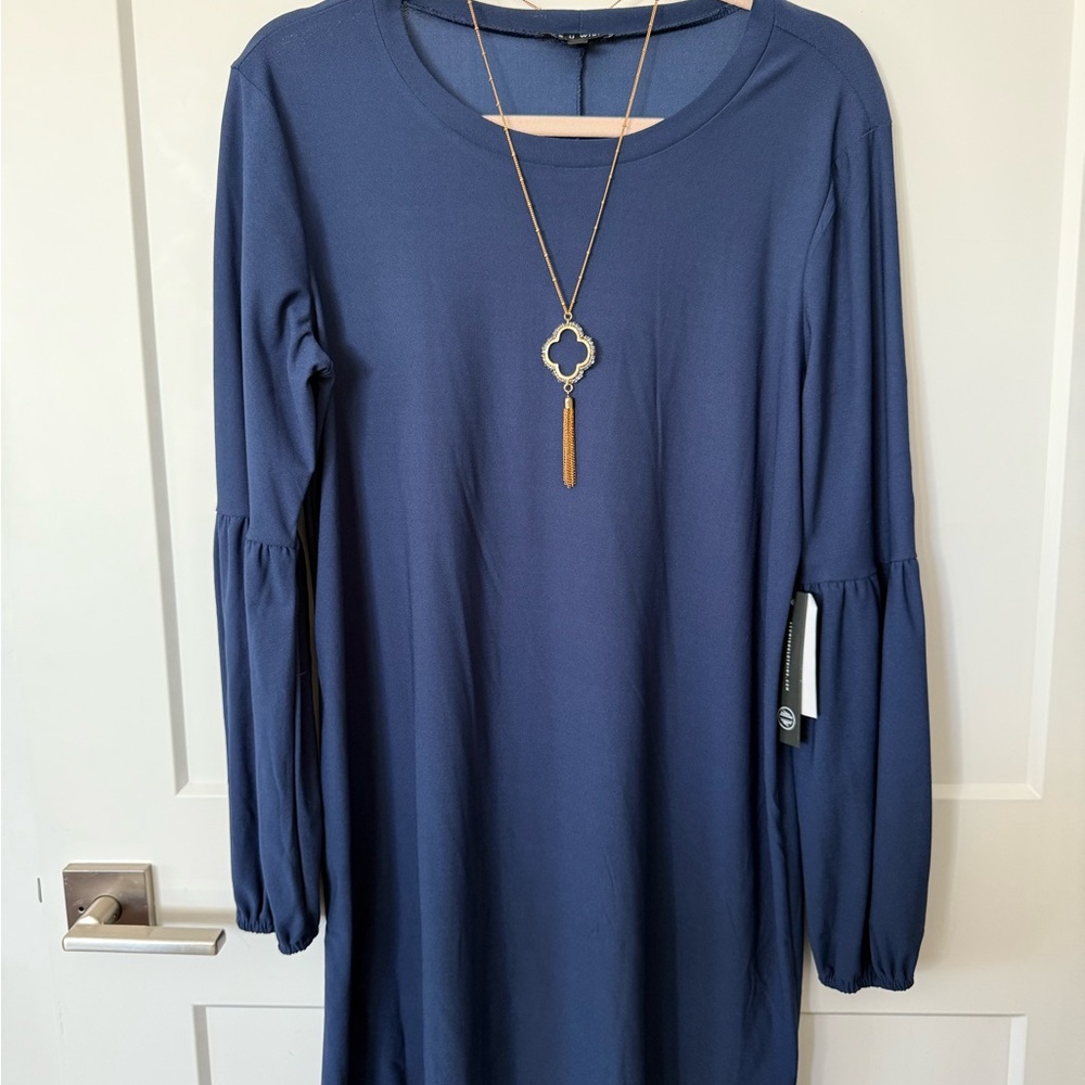 As U Wish Long Sleeve Navy Dress